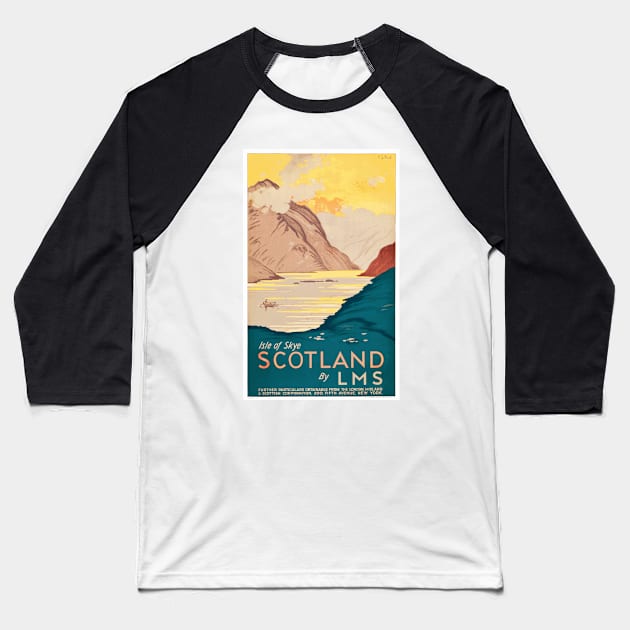 Vintage Travel Poster - Isle of Skye, Scotland Baseball T-Shirt by Naves